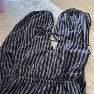 Black striped jumpsuit